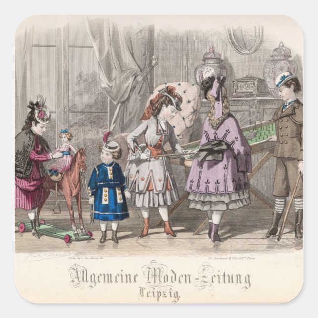 Sticker Carré Enfants en jeu (Devant)