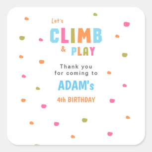 Sticker Carré Enfants Escalades fête d'anniversaire