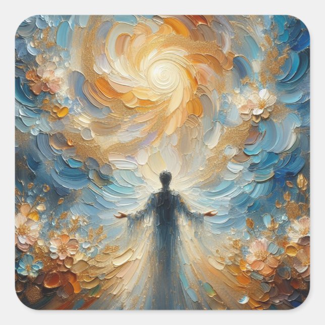 Sticker Carré Enfants le plus grand Dieu - Jésus Series Art (Devant)