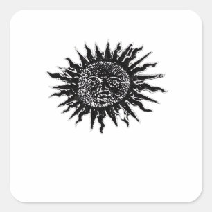 Sticker Carré Engraving médiévales - Whimsigoth Aesthétique - Wh