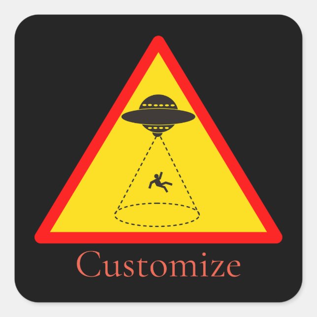 Sticker Carré Enlèvement d'Alien UFO Thunder_Cove (Devant)