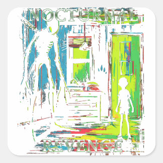 Sticker Carré Enlèvement d'Aliens de la vengeance nocturne
