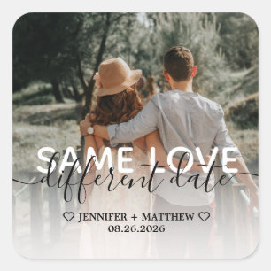 Sticker Carré Enregistrer la nouvelle photo du Mariage de date