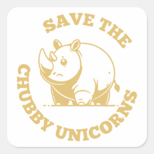 Sticker Carré Enregistrer les licornes de Chubby - Citation Rhin