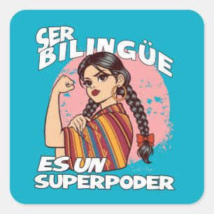 Sticker Carré Enseignant bilingue espagnol ESL Maestra Bilingüe