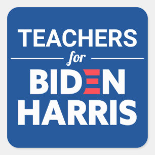 Sticker Carré Enseignants de texte personnalisé pour Biden Harri