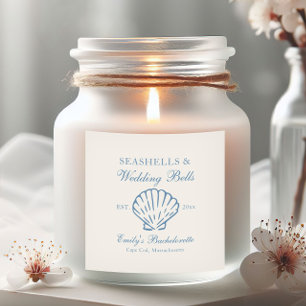 Sticker Carré Enterrement de vie de jeune fille Coquillages et C