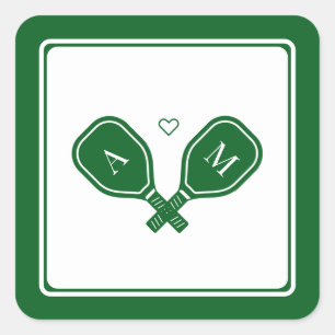 Sticker Carré Enterrement de vie de jeune fille Pickleball