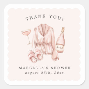 Sticker Carré Enterrement de vie de jeune fille Pyjamas & Prosec