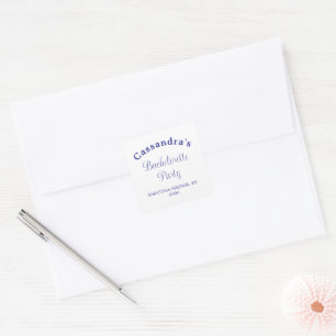 Sticker Carré Enterrement de vie de jeune fille Rétro Moderne Bl
