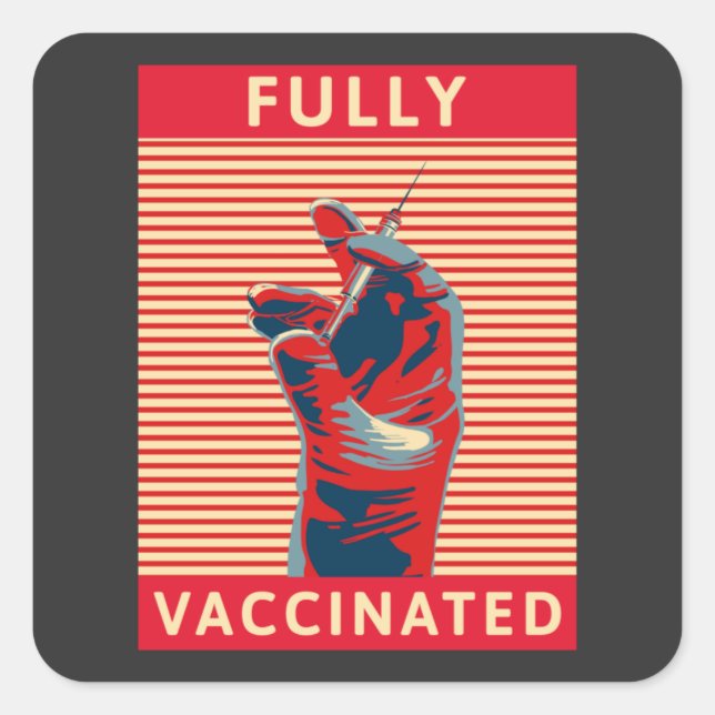 Sticker Carré Entièrement Vacciné (Devant)