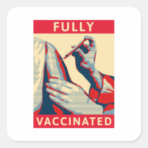 Sticker Carré Entièrement Vacciné