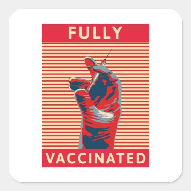 Sticker Carré Entièrement Vacciné (Devant)