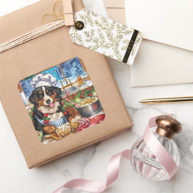 Sticker Carré Entlebucher Mountain Holiday Baking : Festif (Cadeaux)