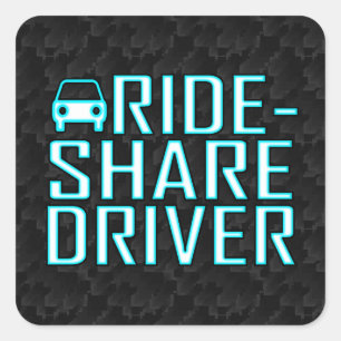 Sticker Carré Entraînement de Rideshare de conducteur de part d