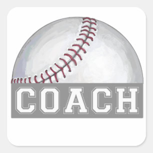 Sticker Carré Entraîneur de baseball