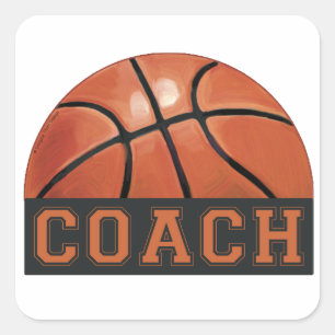 Sticker Carré Entraîneur de basket-ball