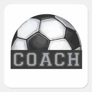 Sticker Carré Entraîneur de football