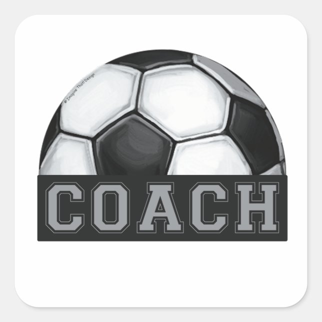 Sticker Carré Entraîneur de football (Devant)