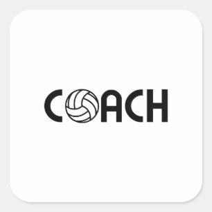 Sticker Carré Entraîneur de volley-ball