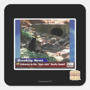 Sticker Carré Entrée au côté en noir