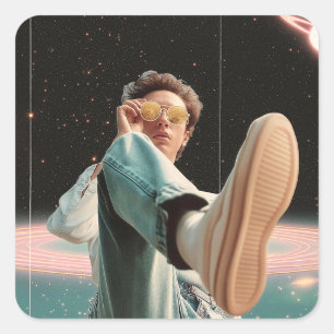 Sticker Carré Entrer en orbite ailleurs