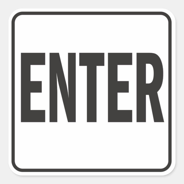 Sticker Carré Entrez l'autocollant pour la porte d'entrée (Devant)