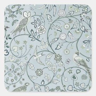 STICKER CARRÉ ENVELOPE SEAL : WILLIAM MORRIS : OWL & PHEASANT