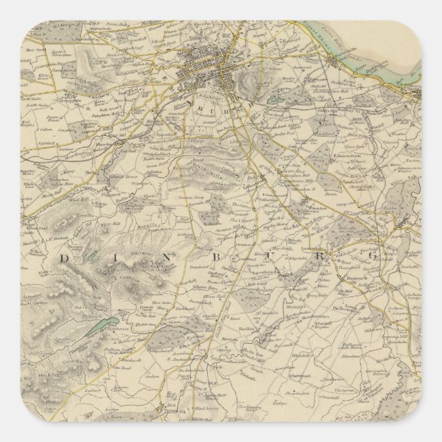 Sticker Carré Environnements d'Édimbourg (Devant)