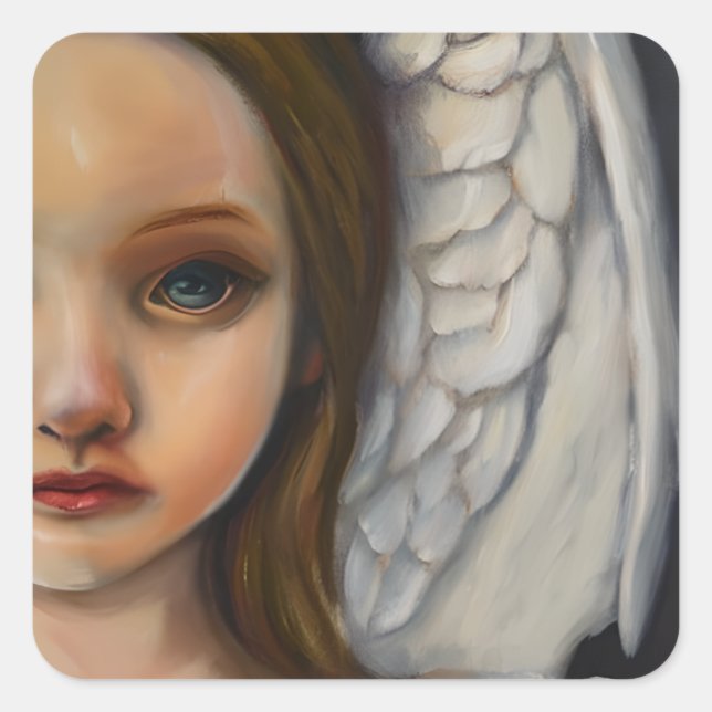 Sticker Carré Envoi d'un ange pour vous surveiller (Devant)