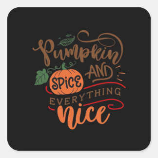 Sticker Carré Épices Citrouilles D'Halloween Et Tout Nice
