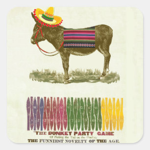 Sticker Carré Éplucher la queue sur l'âne