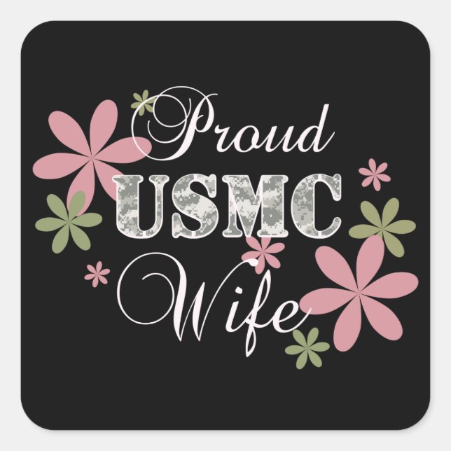 Sticker Carré Épouse d'usmc [camo de la Floride] (Devant)