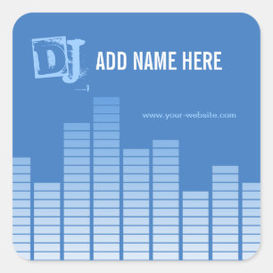 Sticker Carré Equaliseur bleu