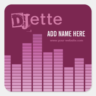 Sticker Carré Equaliseur rose