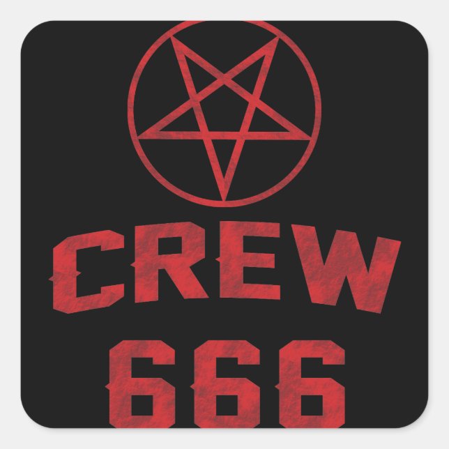 Sticker Carré Équipage 666 Pentagramme (Devant)