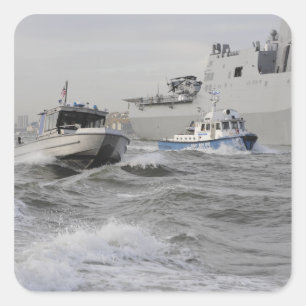 Sticker Carré Équipages des departmen de la garde côtière et 