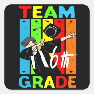 Sticker Carré Équipe 6e année Retour à l'école Équipe 6e année E