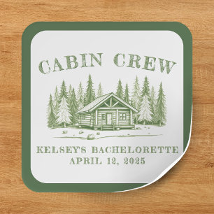 Sticker Carré Équipe de Cabine Green Camp Enterrement de Vie de 