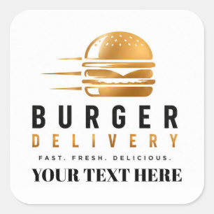 Sticker Carré Équipe de conducteurs de livraison de burgers en u
