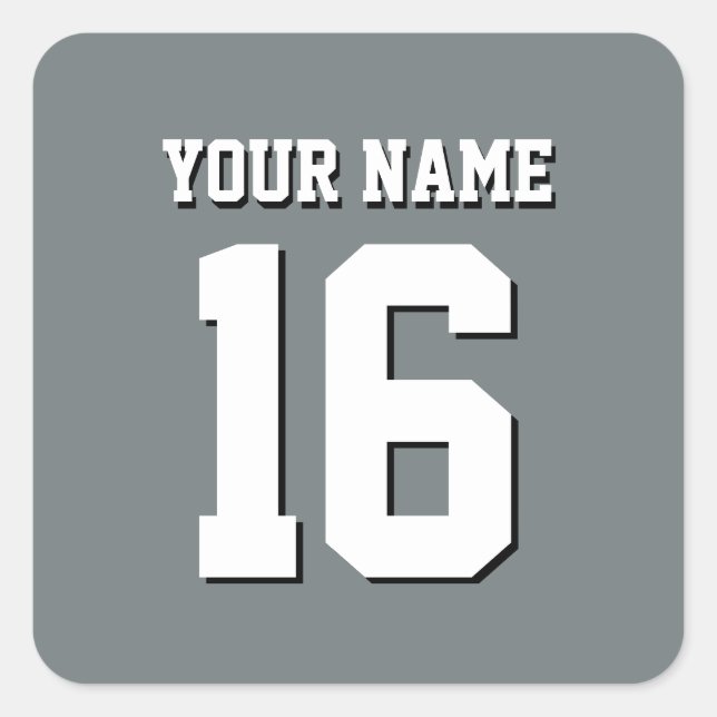Sticker Carré Équipe de Jersey Charcoal Grey Sports (Devant)