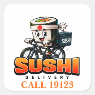 Sticker Carré Équipe de livreurs de sushi 🍣🚴