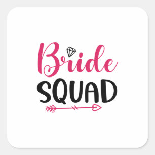 Sticker Carré Équipe de mariée de mariage
