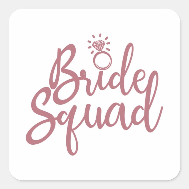 Sticker Carré Équipe de mariées - Mariage de la fête de bachelor (Devant)
