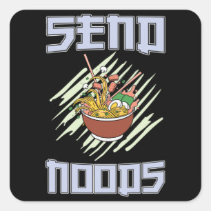 Sticker Carré Équipe de Ramen Lover   cadeau parfait