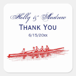 Sticker Carré Équipe de sports nautiques Red Rowing Rowers