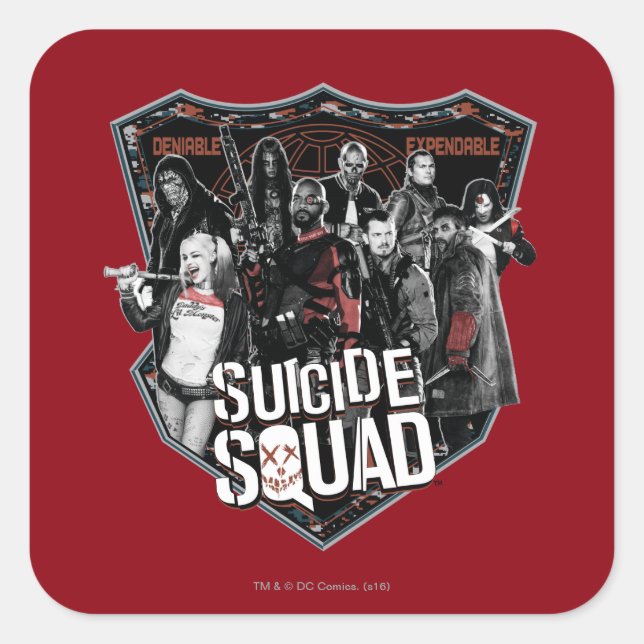 Sticker Carré Équipe de suicide | Badge de groupe photo (Devant)