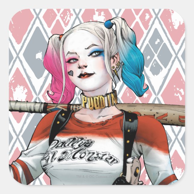 Sticker Carré Équipe de suicide | Harley Quinn (Devant)