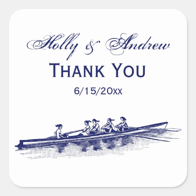 Sticker Carré Équipe des femmes de raideurs d'aviron Sports naut (Devant)
