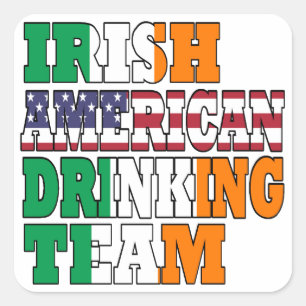 Sticker Carré Équipe d'Irlande américaine